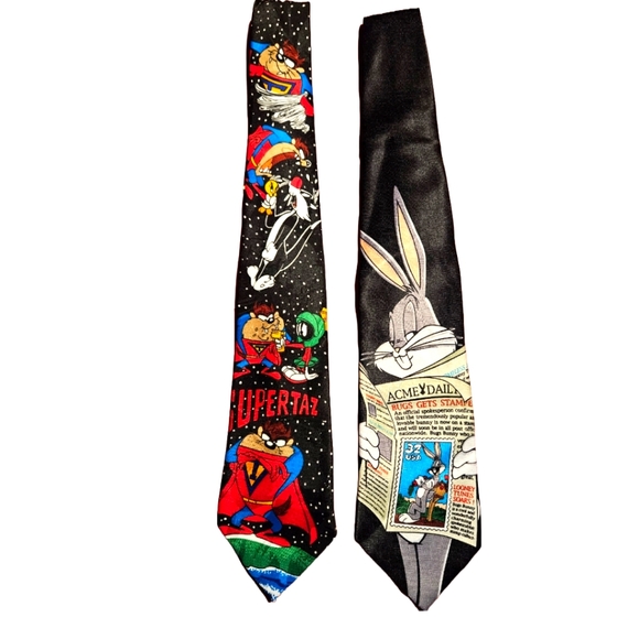 Warner Bros. Other - 2 Looney Tunes ties Taz and Bugs